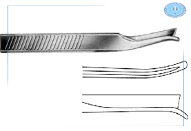 Silver (Frenchay) Nasal Chisel left 18cm تشيزل قاطع عظام الانف ( جارد استيتوم ) منحنى جهة اليسار 18 سم انجليزي SNAA
